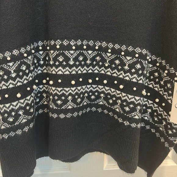 CECE Fair Isle Jersey Knit Crew Neck Dropped Long Sleeve Pullover Sweater - Picture 8 of 10